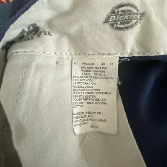 DICKIES MENS BLUE PANTS 874 ORIGINAL FIT SIZE 42X32 - Picture 7 of 8
